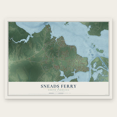 Sneads Ferry, North Carolina map print, the full design