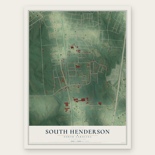 South Henderson, North Carolina map print, the full design