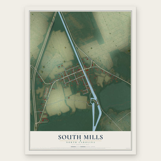 South Mills, North Carolina map print, the full design