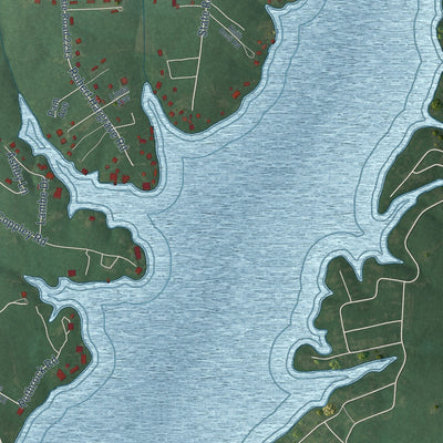 Close-up of the map of Southmont, North Carolina print showing street and building detail