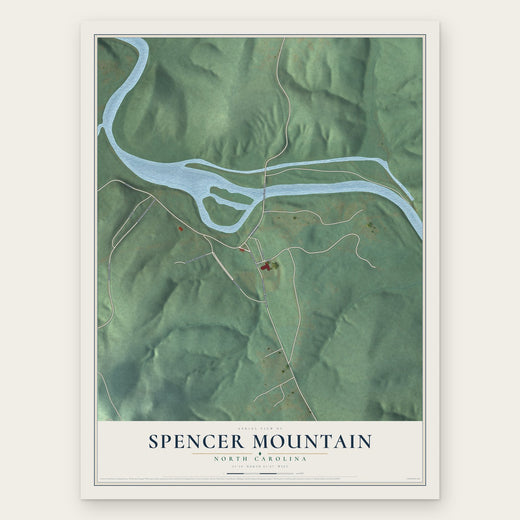 Spencer Mountain, North Carolina map print, the full design