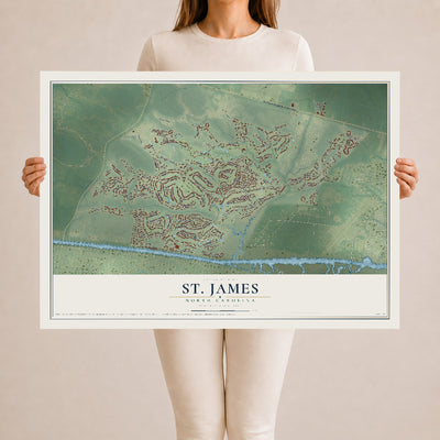 Map of St. James, North Carolina, 24 x 36 inch unframed archival matte print