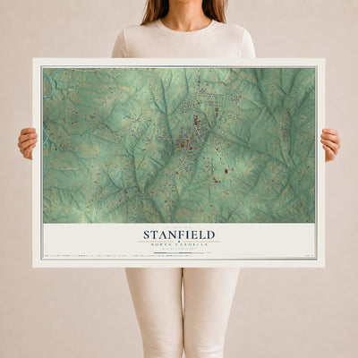 Map of Stanfield, North Carolina, 24 x 36 inch unframed archival matte print