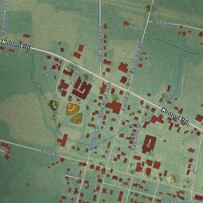 Close-up of the map of Stedman, North Carolina print showing street and building detail