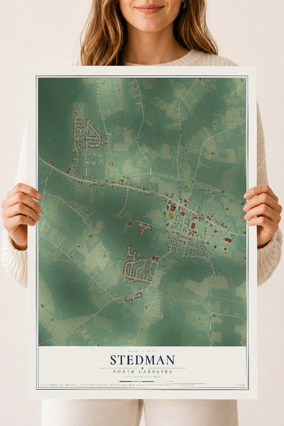 Map of Stedman, North Carolina, 18 x 24 inch unframed archival matte print