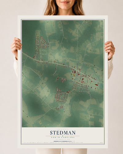 Map of Stedman, North Carolina, 24 x 36 inch unframed archival matte print