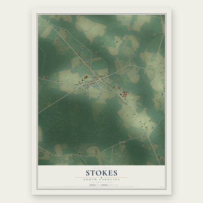 Stokes, North Carolina map print, the full design