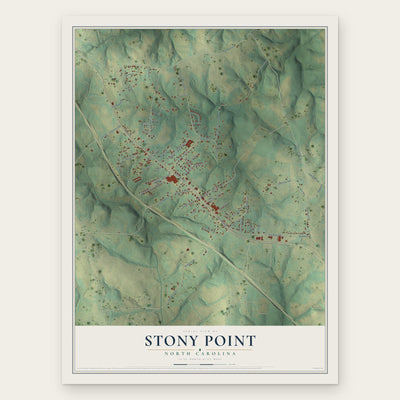 Stony Point, North Carolina map print, the full design