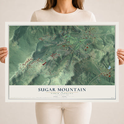Map of Sugar Mountain, North Carolina, 18 x 24 inch unframed archival matte print