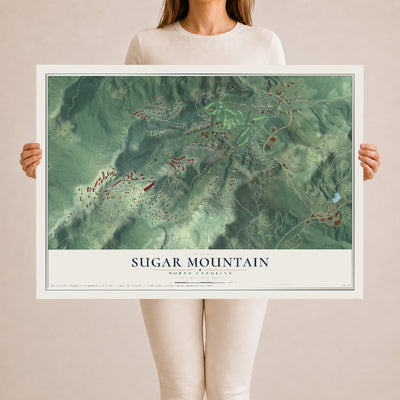 Map of Sugar Mountain, North Carolina, 24 x 36 inch unframed archival matte print