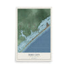 Map of Surf City, North Carolina, 12 x 18 inch unframed archival matte print