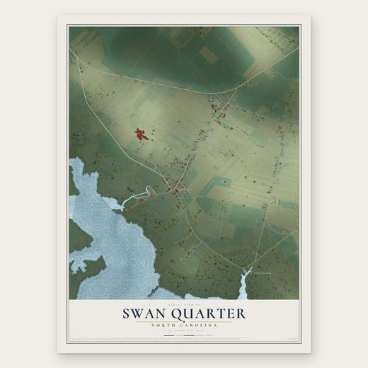 Swan Quarter, North Carolina map print, the full design