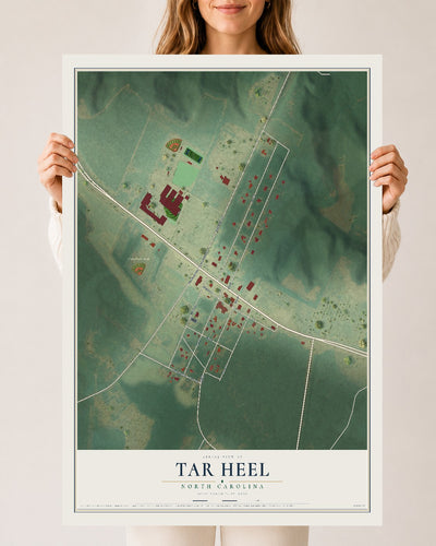 Map of Tar Heel, North Carolina, 24 x 36 inch unframed archival matte print