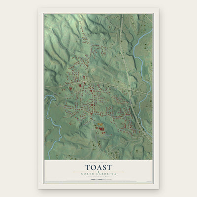 Toast, North Carolina map print, the full design