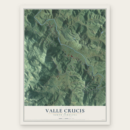 Valle Crucis, North Carolina map print, the full design