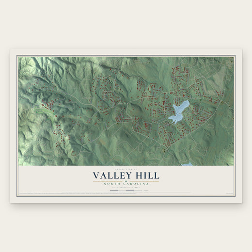 Valley Hill, North Carolina map print, the full design