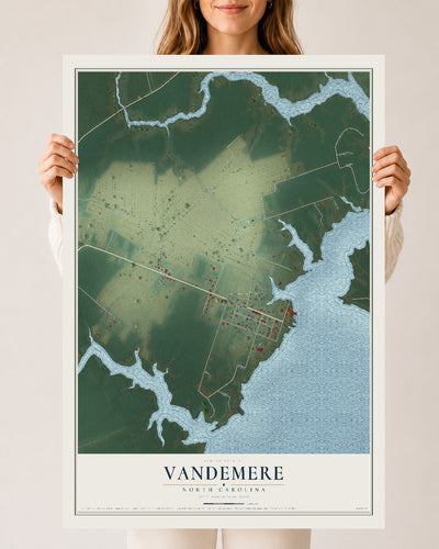 Map of Vandemere, North Carolina, 24 x 36 inch unframed archival matte print