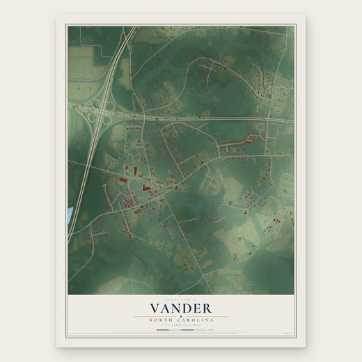 Vander, North Carolina map print, the full design
