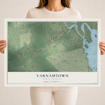 Map of Varnamtown, North Carolina, 18 x 24 inch unframed archival matte print