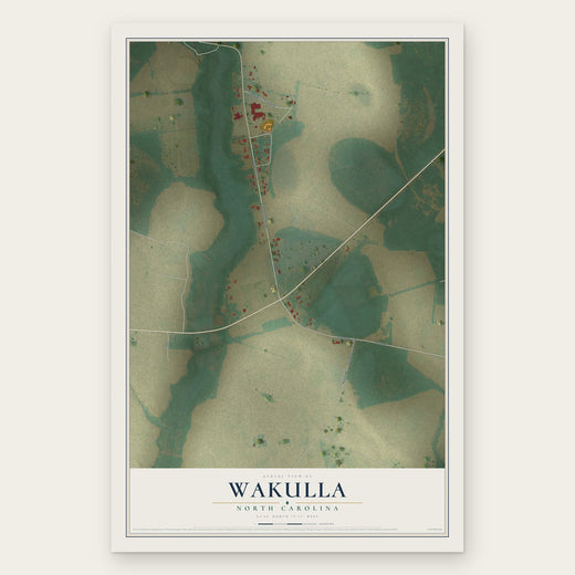 Wakulla, North Carolina map print, the full design