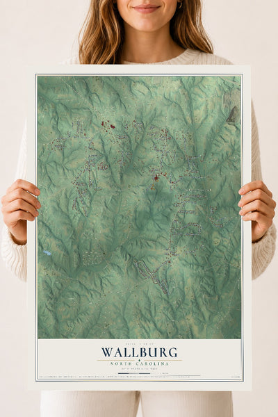 Map of Wallburg, North Carolina, 18 x 24 inch unframed archival matte print