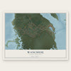 Wanchese, North Carolina map print, the full design