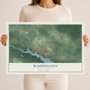 Map of Washington, North Carolina, 12 x 18 inch unframed archival matte print