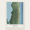 Waves, North Carolina map print, the full design