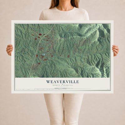 Map of Weaverville, North Carolina, 24 x 36 inch unframed archival matte print