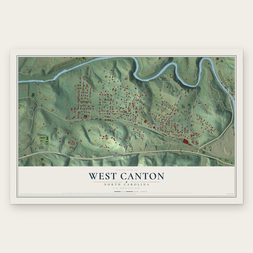 West Canton, North Carolina map print, the full design