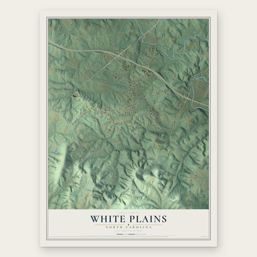 White Plains, North Carolina map print, the full design