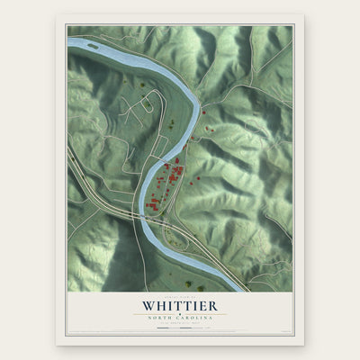 Whittier, North Carolina map print, the full design