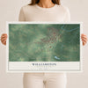 Map of Williamston, North Carolina, 12 x 18 inch unframed archival matte print