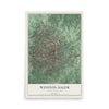 Map of Winston-Salem, North Carolina, 12 x 18 inch unframed archival matte print