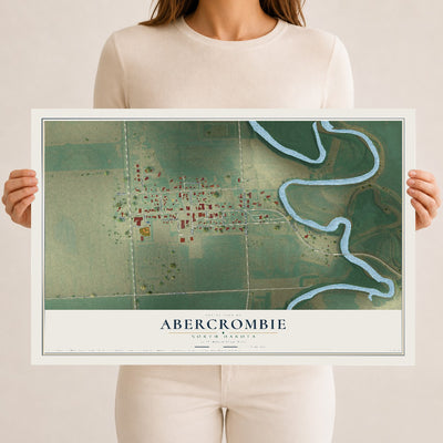 Map of Abercrombie, North Dakota, 12 x 18 inch unframed archival matte print
