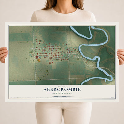 Map of Abercrombie, North Dakota, 18 x 24 inch unframed archival matte print