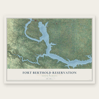 Fort Berthold Reservation, North Dakota map print, the full design