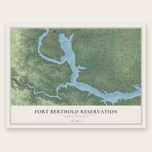 Fort Berthold Reservation, North Dakota map print, the full design