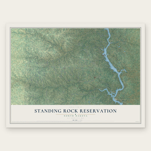 Standing Rock Reservation, North Dakota map print, the full design