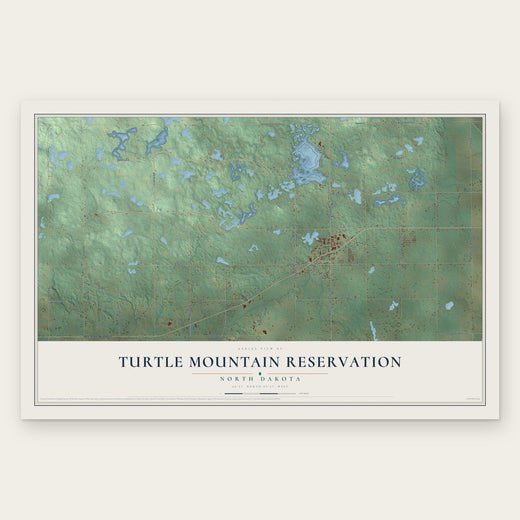 Turtle Mountain Reservation, North Dakota map print, the full design