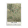 Map of Alexander, North Dakota, 12 x 18 inch unframed archival matte print