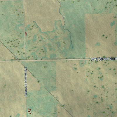 Second close-up of the map of Alsen, North Dakota print showing more streets and buildings