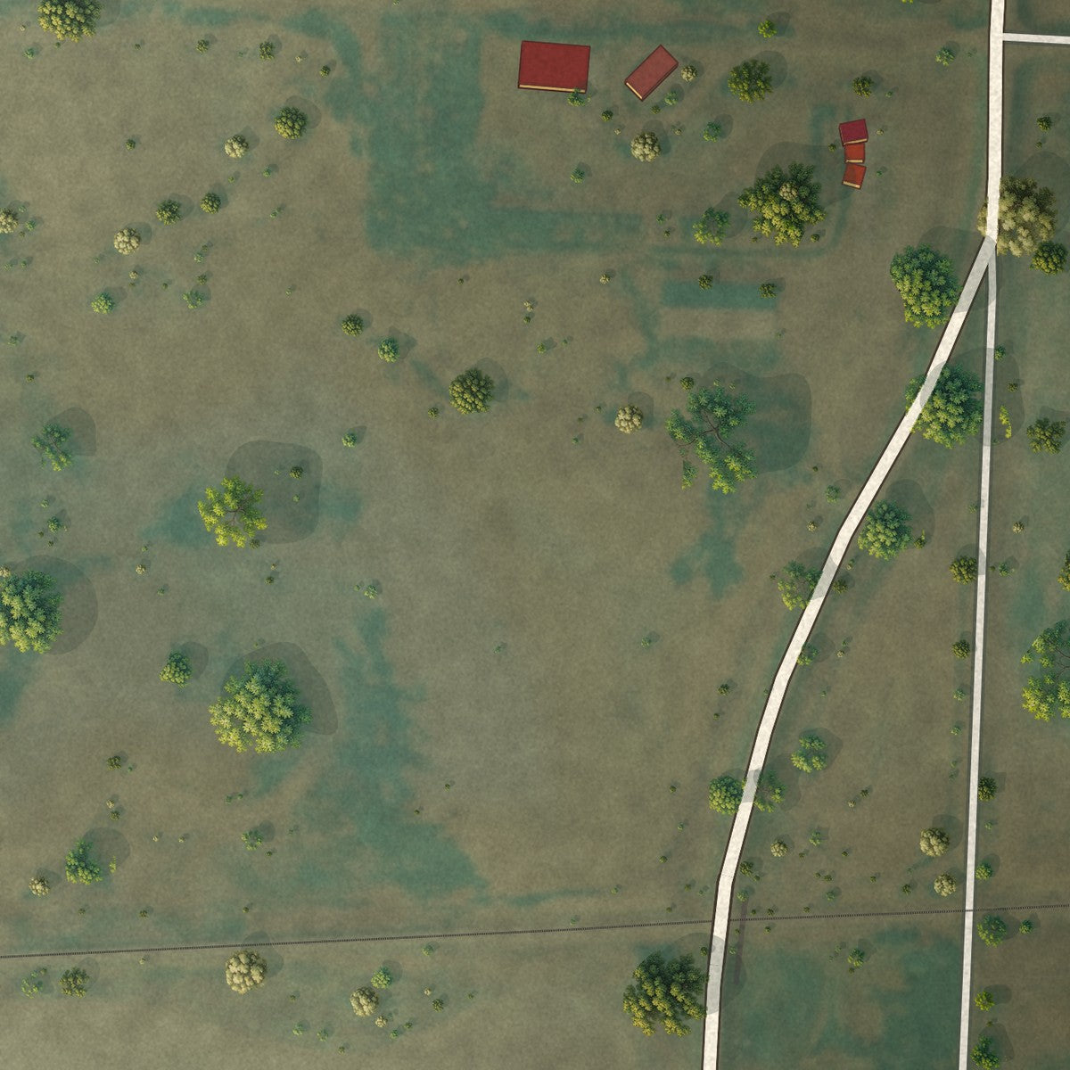 Second close-up of the map of Ambrose, North Dakota print showing more streets and buildings