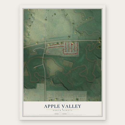 Apple Valley, North Dakota map print, the full design