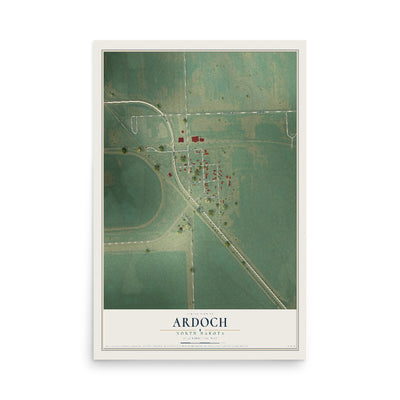 Map of Ardoch, North Dakota, 12 x 18 inch unframed archival matte print