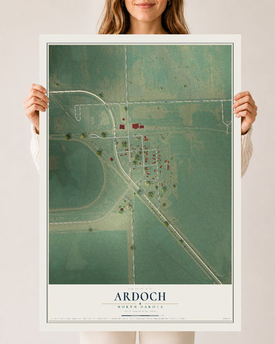 Map of Ardoch, North Dakota, 24 x 36 inch unframed archival matte print