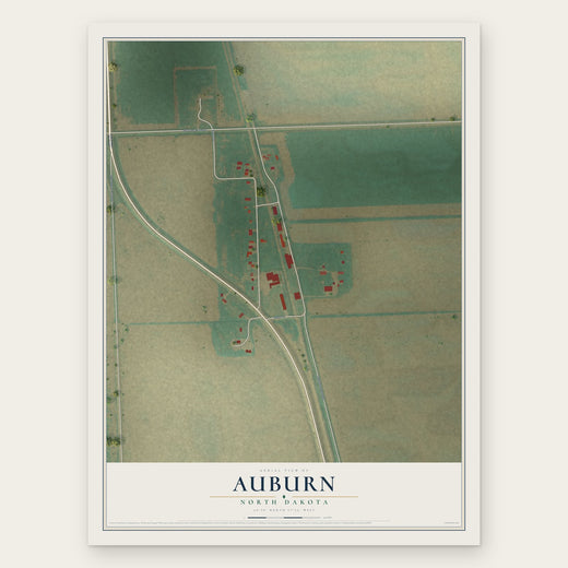 Auburn, North Dakota map print, the full design