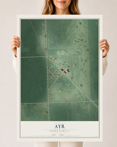 Map of Ayr, North Dakota, 24 x 36 inch unframed archival matte print