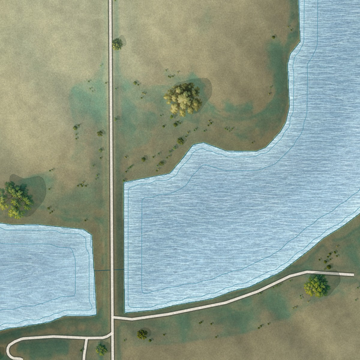 Second close-up of the map of Balta, North Dakota print showing more streets and buildings