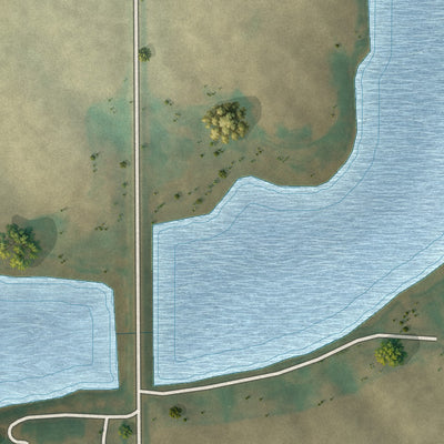 Second close-up of the map of Balta, North Dakota print showing more streets and buildings
